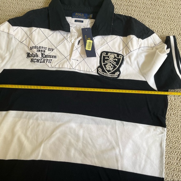 Ralph Lauren NEW Black/white polo with classic RL embellishments, Large, NWT - Picture 9 of 11